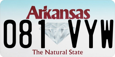 AR license plate 081VYW