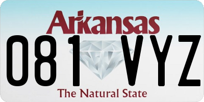 AR license plate 081VYZ