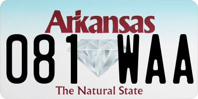 AR license plate 081WAA
