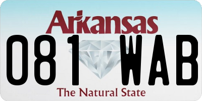 AR license plate 081WAB