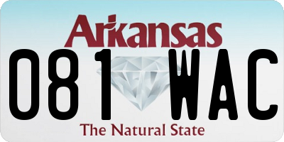 AR license plate 081WAC