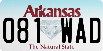 AR license plate 081WAD
