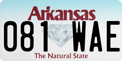AR license plate 081WAE