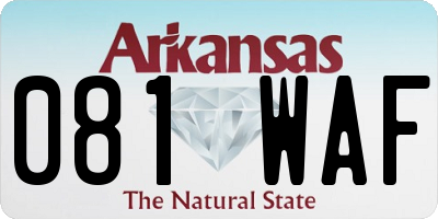 AR license plate 081WAF