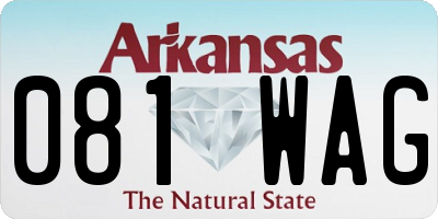 AR license plate 081WAG