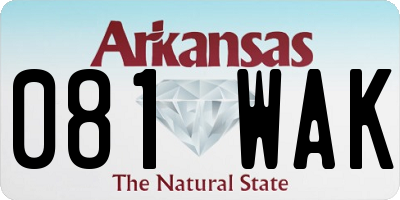 AR license plate 081WAK