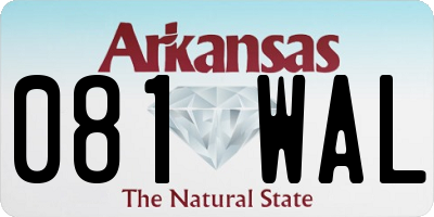 AR license plate 081WAL