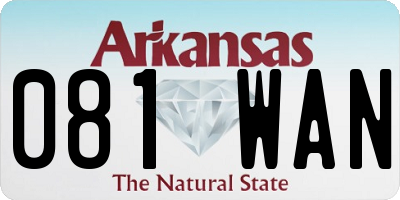 AR license plate 081WAN