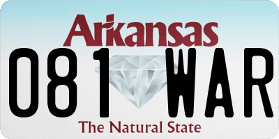 AR license plate 081WAR