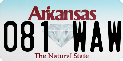 AR license plate 081WAW