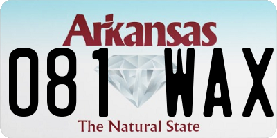 AR license plate 081WAX