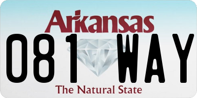 AR license plate 081WAY