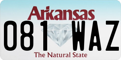 AR license plate 081WAZ