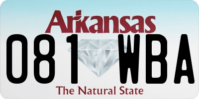 AR license plate 081WBA