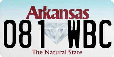 AR license plate 081WBC