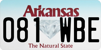 AR license plate 081WBE