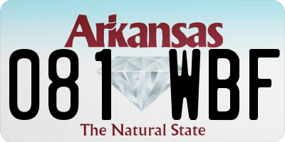 AR license plate 081WBF