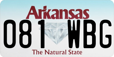 AR license plate 081WBG