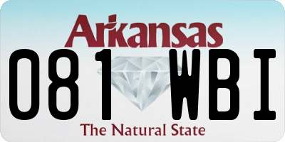 AR license plate 081WBI