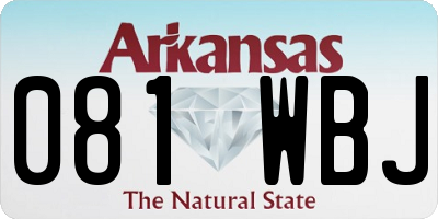 AR license plate 081WBJ