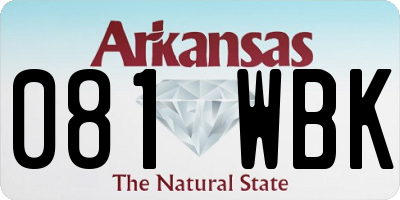 AR license plate 081WBK
