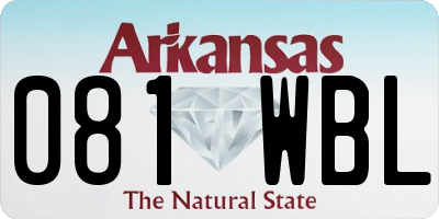 AR license plate 081WBL