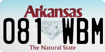 AR license plate 081WBM