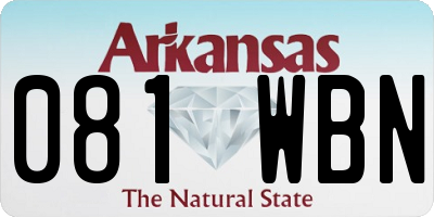 AR license plate 081WBN