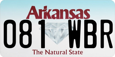 AR license plate 081WBR