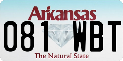 AR license plate 081WBT
