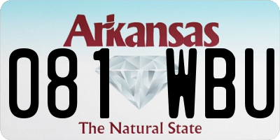 AR license plate 081WBU