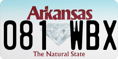 AR license plate 081WBX