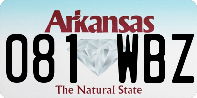 AR license plate 081WBZ