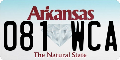 AR license plate 081WCA