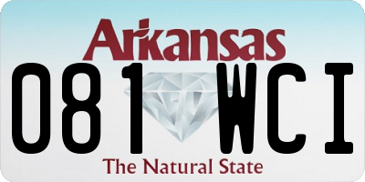 AR license plate 081WCI