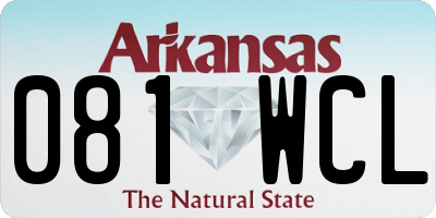 AR license plate 081WCL