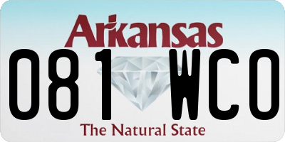 AR license plate 081WCO