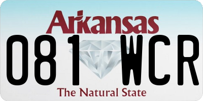 AR license plate 081WCR