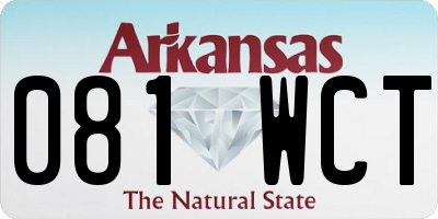 AR license plate 081WCT