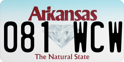 AR license plate 081WCW