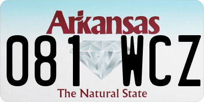 AR license plate 081WCZ