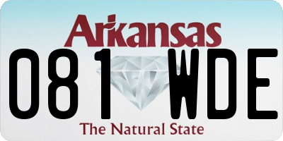 AR license plate 081WDE