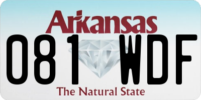 AR license plate 081WDF