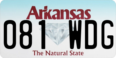 AR license plate 081WDG
