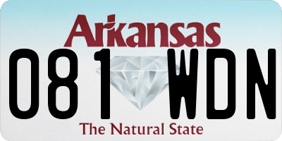 AR license plate 081WDN
