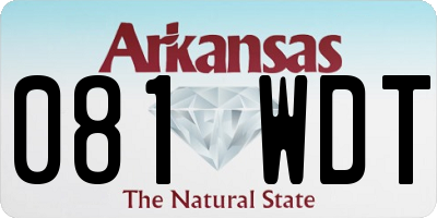 AR license plate 081WDT