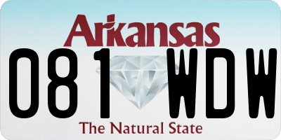 AR license plate 081WDW