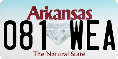 AR license plate 081WEA