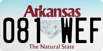 AR license plate 081WEF