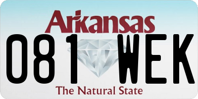 AR license plate 081WEK